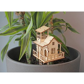 Winkee - Do it yourself Mini Flower Pot Tree House - The Tree House to Build Yourself I Ideal Flower Decoration I Indoor Tree House for Flower Pot I Assembled in 5 Minutes