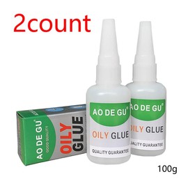 Upgrade to Large Capacity Welding High Strength Oily Glue,Universal Super Glue,Strong Plastic Glue Fast Repair and Curing for Metals, Plastics,with Anti Clog Cap,Strong Adhesive Waterproof Adhesive for Faux Leather,Metals,Wood,Plastics,Rubber:_2count(100g)