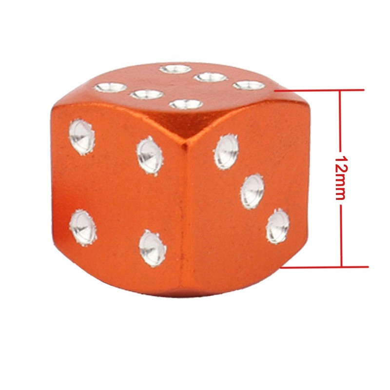 TOMALL Orange Dice Valve Stem Caps for Car Bike Wheel