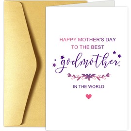 Chenive Godmother Mother's Day Card, God Mother Card Gifts, Happy Mother's Day To The Best Godmother Card