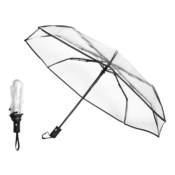Full Auto Folding Transparent Umbrella Vinyl Umbrella Folding Umbrella Auto