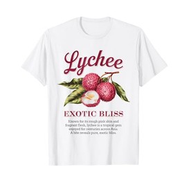Retro Lychee Exotic Fruit Tropical Vintage Botanical Farmer T-Shirt