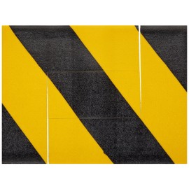 Mighty Line AngleBY Floor Marker Angle Tape 6-Inch by 6-Inch by 2-Inch, Black/Yellow, Pack of 100