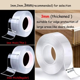 Transparent Edge Protector Strip,Clear Soft Corner Protectors, Safety Corner Guards for Furniture, Tables, Drawers, Anti-Collision Strip, 3mm(Thickness)*5cm(Width)*2m(Length)