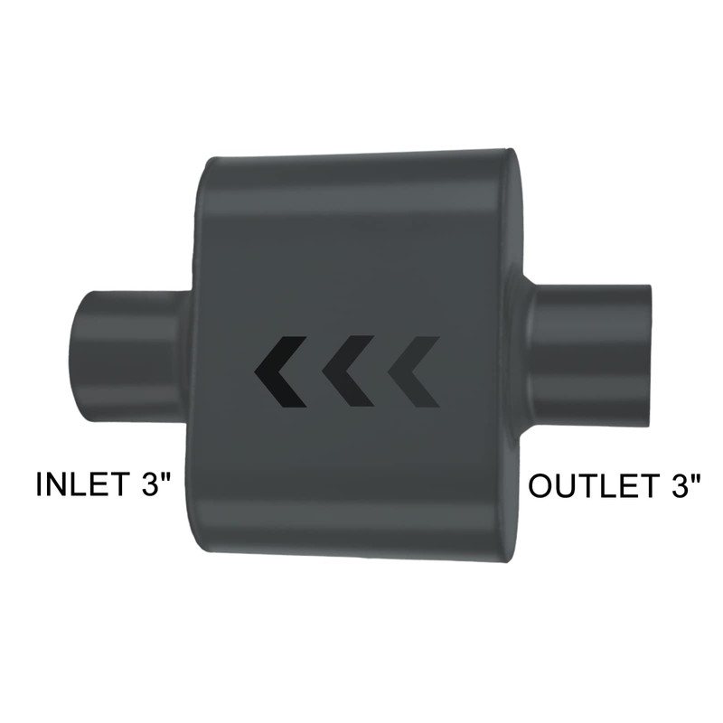 Pair of Single Chamber Performance Race Muffler 3" Center/Center Universal
