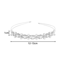 Csirnto Set of 2 Bridal Headband Faux Pearls Rhinestone Headband Bridal Wedding Hair Band Silver Hair Accessories Bridal Hair Accessories Hair Band Silver Hair Accessories Wedding Hair Band Wedding
