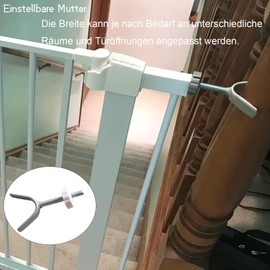 Y-shaped adapter for baby gate, pressure screws children's guard, pressure screws M10 stair safety gate screws replacement screw for extension of the stair gate, front door - white, pack of 4