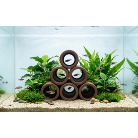 BEGONDIS Aquarium Ceramic Hiding and Breeding Cave, Fish Tank Ornament, Shelter for Fish and Shrimp Spawning (Style-3)