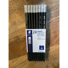 Staedtler Norica Premium Graphite #2 HB Break-Resist Pencils 24 Pack Latex Free