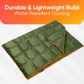 Albert Austin Down Camping Blanket 203 x 137cm 100% Duck Down Filling Cold Blanket Packable Lightweight Warm Travel Blanket for Cold Weather Backpacking Portable Sleeping Quilt for Hiking Travel Car