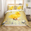 Duck Duvet Cover Set Yellow Sequin Fluid Art 135 x