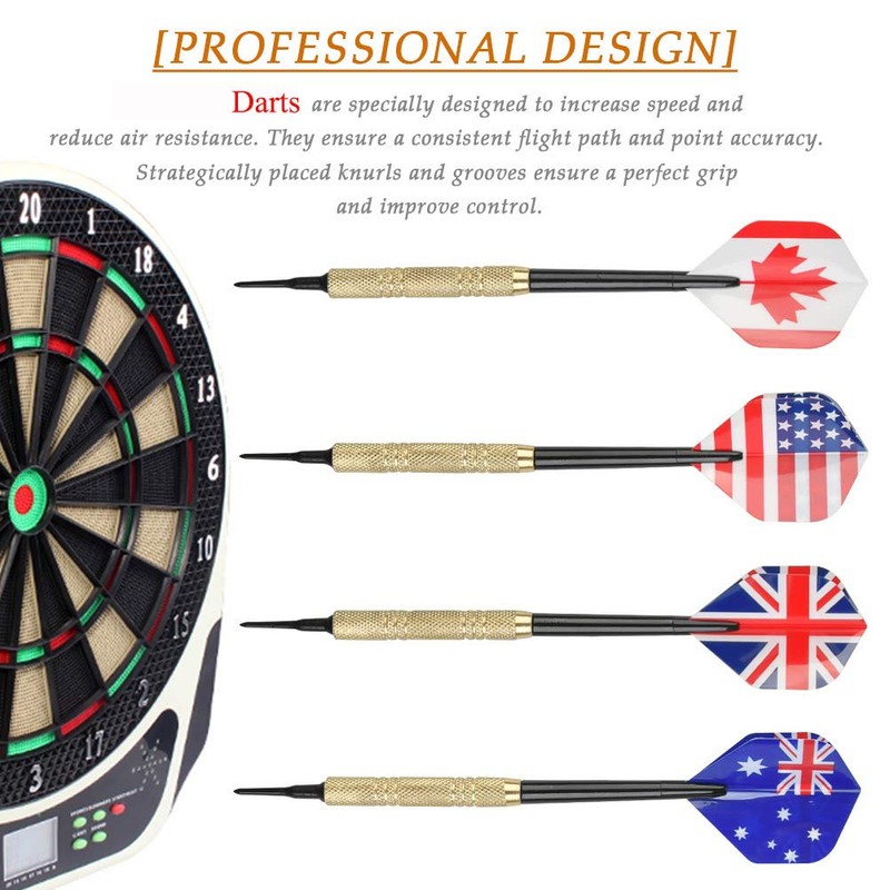 "N/A" 12 Pcs Brass Darts Sets,Soft Tip Darts with 36