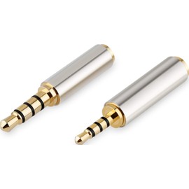 PASOW 3.5mm Male to 2.5mm Female/2.5mm Male to 3.5mm Female Stereo Audio Adapter Headset Converter Connector for Smartphones, Headphone, Mic, Tablets (2 Pack)