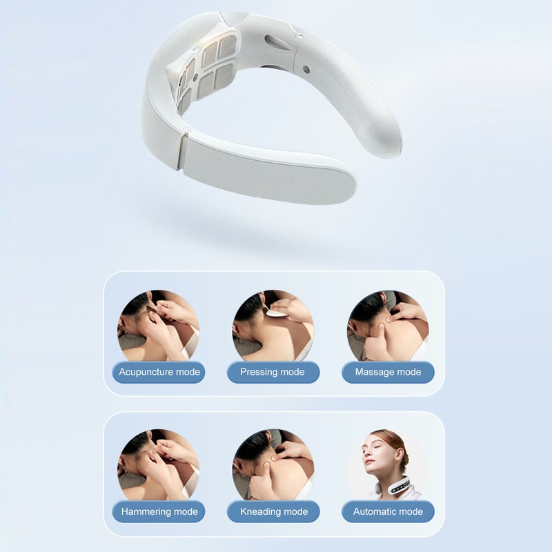 Electric Neck Massager Hot Compress 6 Modes 15 Gears Reduce