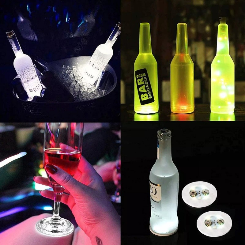 ZhuoSheng Taza Tapete Led Bebidas Botella Pegatinas Posavasos 24pcs