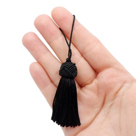 TEXTEX = Turk's Head Cuquillo Tassel. 5cm Long. 100% Viscose. Bag of 5 Units - (Black)