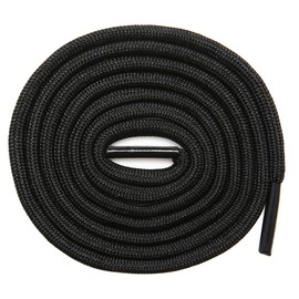 KURISET Round Athletic Shoelaces 2 Pair - For Non-slip Outdoor Mountaineering Hiking Walking Boot Round Thick Shoelace String Rope Shoe Laces (45 inches (114 cm), Black)