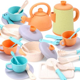 RUIDYA Pretend Play Set, Toy for 2 and 3 Years, Educational Toy, Pretend Play Cookware, Includes Kitchen Utensils, Pot, Pan, Cookware, Afternoon Tea and Toy Set, Parent-child Play, Kitchen Toy