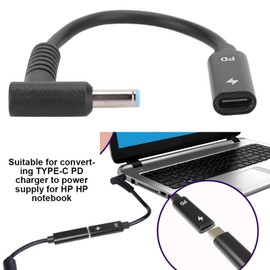 SYH&AQYE Tip Cable de Alimentación para Computadora Portátil, Tipo C Hembra 4.5MM X 3.0MM Conector de Carga Cable Convertidor de Alimentación de CC, Adaptador para HP450G3/G4 440G3/G4 430G3/G4 820G3
