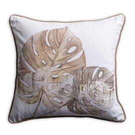 Maison d' Hermine Decorative Cushion Cover 100% Cotton 18"x18" Toile Washable Pillow Cover with Invisible Zipper for Home Décor, Office, Couch, Bedroom, Nudes - Monstera Dusk - Spring/Summer