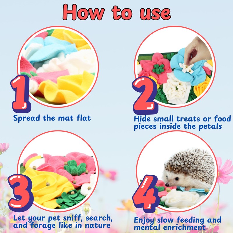 Homedy Crafts Foraging Mat for Hedgehog Enrichment Toys, Hedgehog Toys