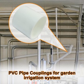 Luomorgo 2" PVC Pipe Fitting Coupling Connector, 2 Pack Socket x Socket Pipe Fitting Slip, White Coupling Connector for Plumbing, Extension