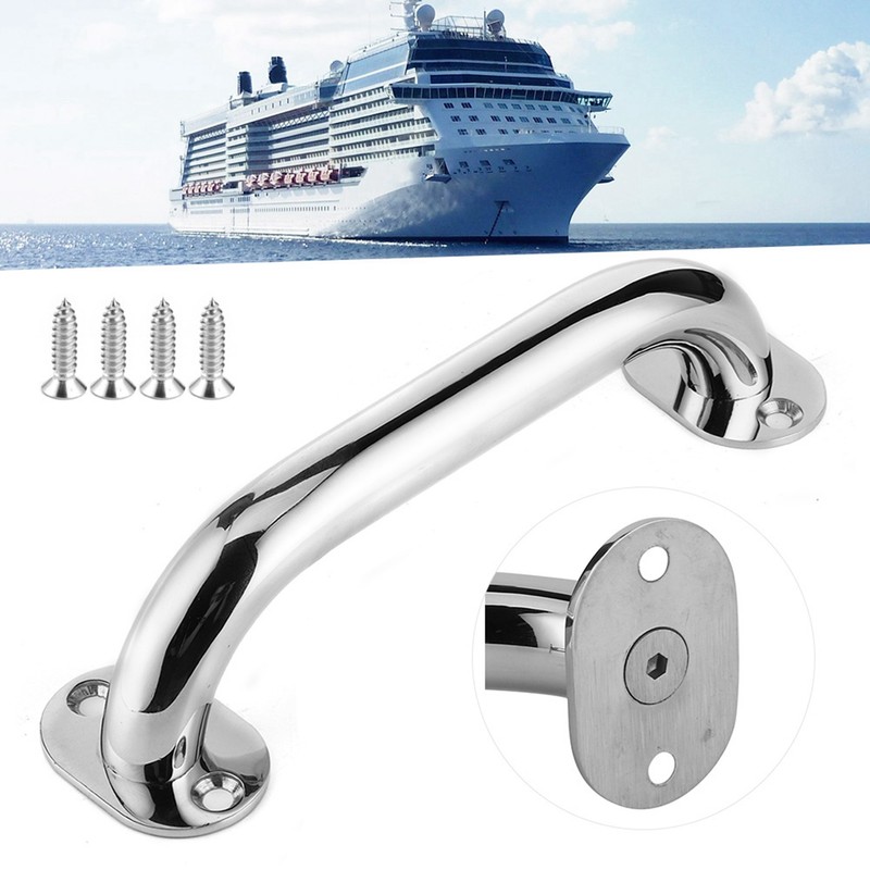 7.9in 316 Stainless Steel Grab Marine Handrail Handle Grip for