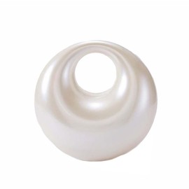 DEBIMY Women Unique Acrylic Evening Bag Round Small Clutch Purse Cute Handbag Moon Hobo Bag for Wedding Cocktail Party, Pearl