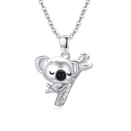 Koala Necklace Women's 925 Sterling Silver Koala Bear Pendant Necklace Animal Jewellery Cute Koala Mother's Day Gifts Valentine's Day for Women Girls Girlfriend Children, Sterling Silver