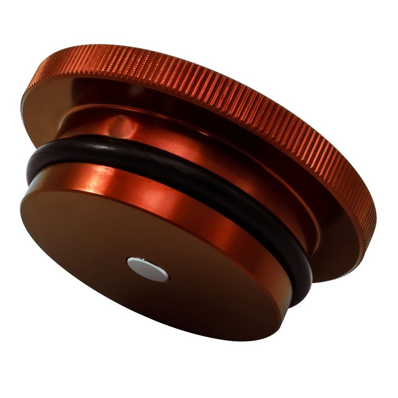 2013-2017 VMS Racing Magnetic Fuel Cap in Red Anodized Billet