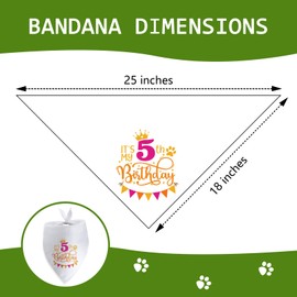 It's My 5th Birthday Dog Bandana Happy 5th Birthday Pet Triangle Scarf for Large Medium Small Dogs Five Years Old Gifts Photo Prop Pet Scarf Accessories Christmas Puppy Gifts