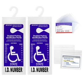 New Handicap Placard Holder for Auto 2 pcs, Medicare Card Protector 12 pcs, Auto Insurance Holder 2 pcs: Handicapped Placard Holder, Social Security Card Protector, Car Registration Protector