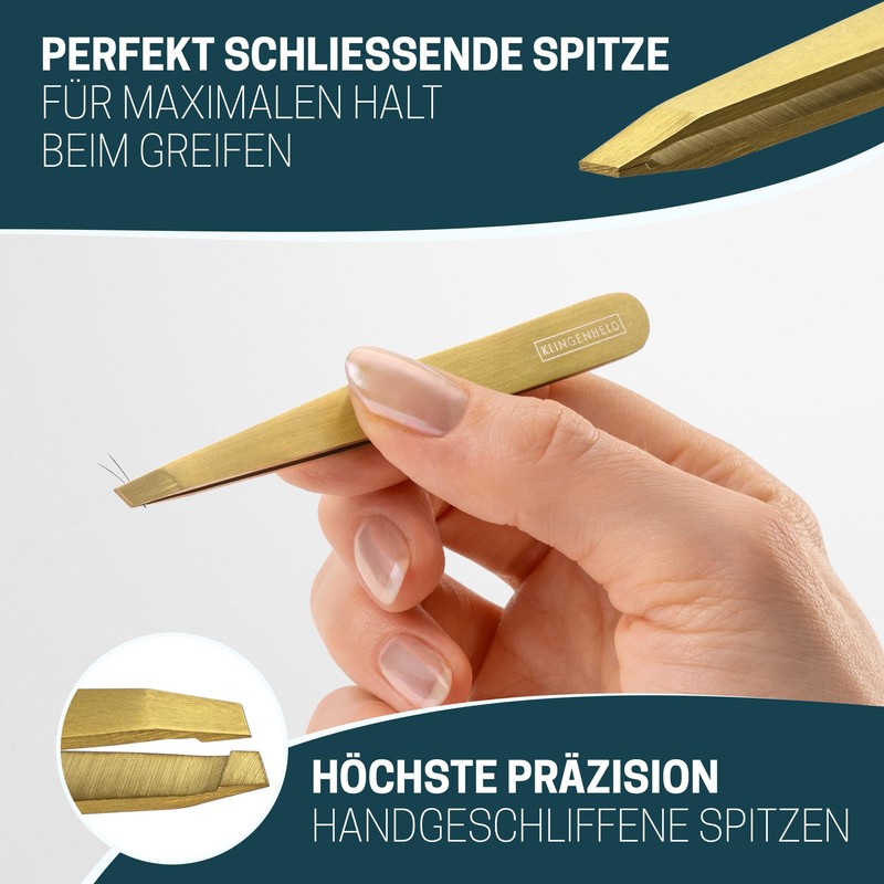 KLINGENHELD® Precise Tweezers Set with Hand-Cut Tips - Perfect for
