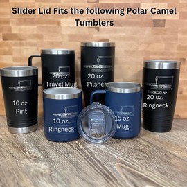 Polar Camel Replacement Lid (10, 15, 16, 20 Tumblers & 20 oz. Pilsners, Slider Lid (1-Pack))