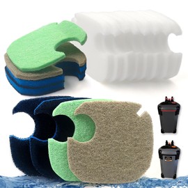 NEWKE Upgraded Canister Filter Media for PONDFORSE 172/225/265GPH Aquarium External Filter, Replacement Pads for AMOSIJOY Canister Filter (4 3in1 Carbon & 2 Ammonia & 2 Phosphate Reducer & 8 Floss)