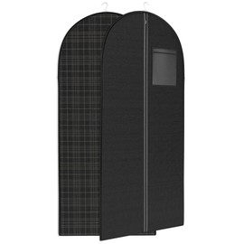 Black Tartan Suit Garment Travel Bags -ID Tag Window, Heavy Duty, Lightweight