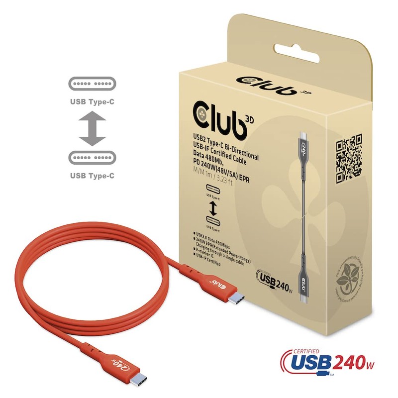 Club 3D CAC-1511 USB2 Tipo C a Tipo C Cable