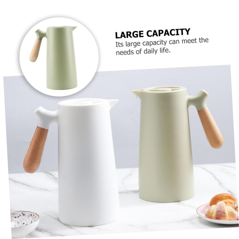 Ciieeo Small Insulated Pot 1l Thermal Kettle Wood Handle for