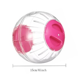 Hamster Exercise Ball Silent Hamster Wheel Small Animals Transparent Ball for Dwar Rat Relieves Boredom and Increases Activity (6 inch, Pink)