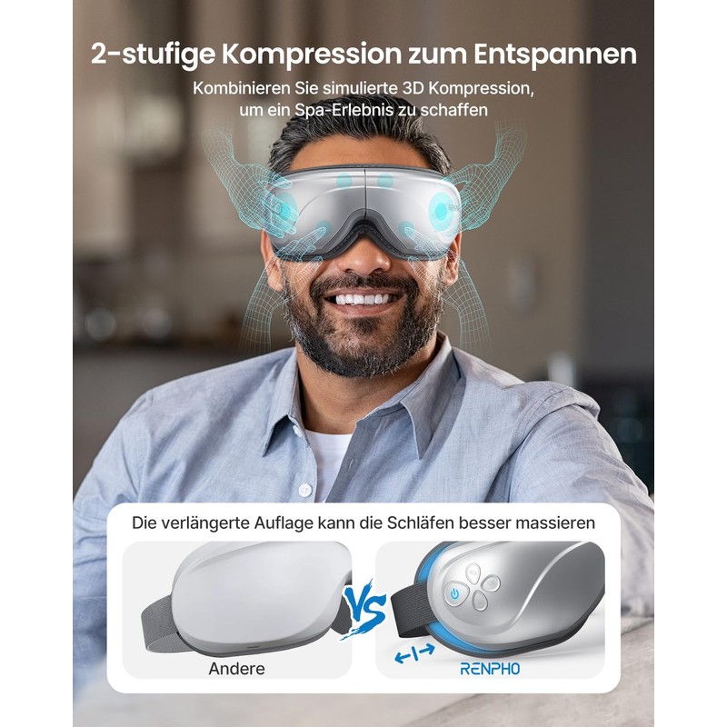 RENPHO Eyeris 2 - Extended Eye Massager with Heat and