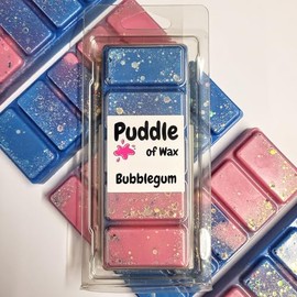 Puddle of Wax - Bubblegum Soy Wax Melt Snap Bar - 50g - Sweet Scent - Vegan Friendly - Made in the UK