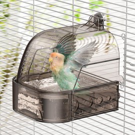 Pawfly Bird Bath for Cage, Parakeet Bath, Parakeet Bird Bath, Bird Cage Bath for Feeding & Resting, Acrylic Bathtub Box for Parrot, Cockatiel, Budgie, Canary Lovebird & Finch