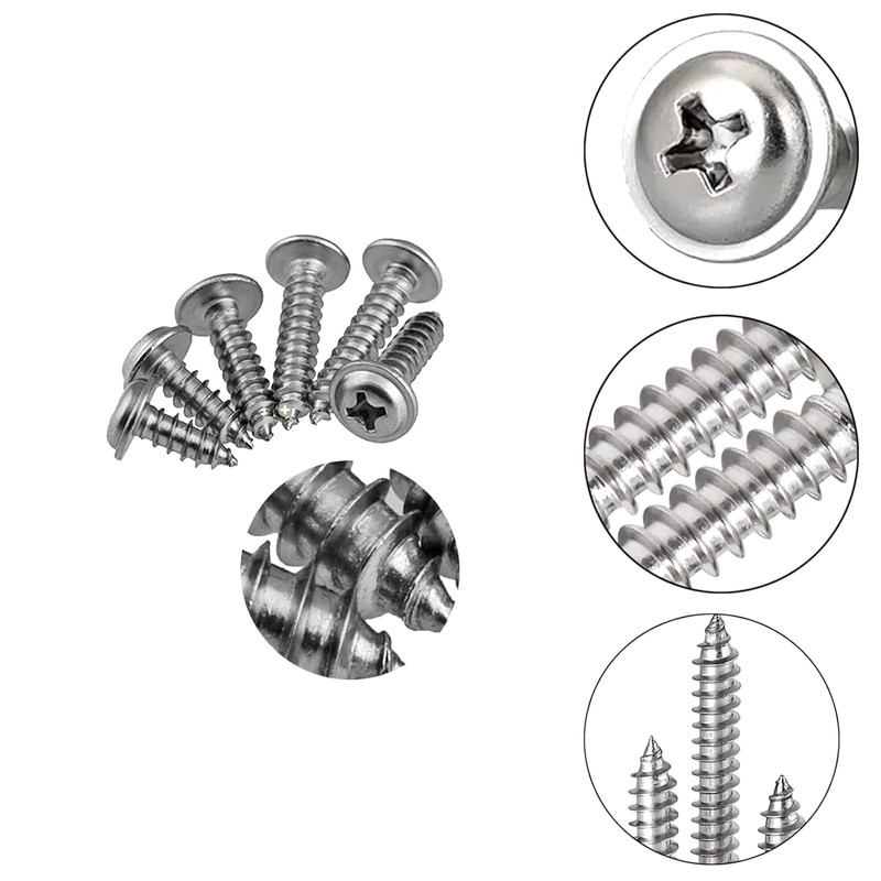Pack of 120 self-tapping screws, stainless steel flat head with
