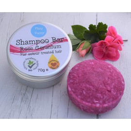 Rose Geranium Shampoo Bar by Fizzy Fuzzy for Dull or colour treated hair Sulphate Free Vegan