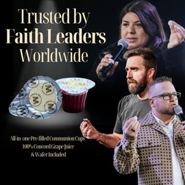 PACK IT HUB The Miracle Meal Pre-filled Communion Cups & Wafer Set - Box of 250 with 100% Trusted Concord Grape Juice & Wafer