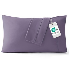 Bedsure Pillow Cases Standard Size Set of 2 - Grayish Purple Brushed Microfiber Pillowcases, Super Soft Pillow Case Covers with Envelope Closure, Wrinkle, Fade and Stain Resistant, 20x26 Inches