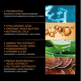 Twisted Antler Brightening Revitalizing Eye Cream w/Probiotics, Reishi Mushroom Extract, Kojic Acid, Hyaluronic Acid, Vitamin E & B5 - Anti-Aging, Smoothing, Firming Eye Cream - 1oz USA