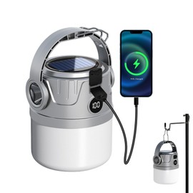 HASAIKA® Solar Campinglampe, LED Camping Lampen USB Aufladbar, 4 Beleuchtungsmodi, geeignet für Camping, Nachtangeln, Notbeleuchtung