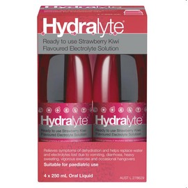 Hydralyte Electrolyte Strawberry and Kiwi Solution 4 x 250mL