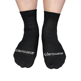 Edenswear Zinc-Infused Moisturizing Tencel Socks for Adult with Eczema (Black,L)